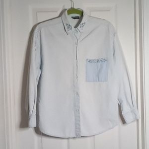 chambray shirt VTG Liz Thomas embroidered